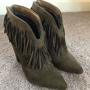 Michael Antonio Green Fringe Suede Boot SZ 9M